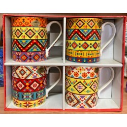 MUGS MAYAN FABRICS set di 4 tazze